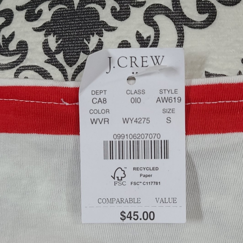 J. Crew Re-Imagined Striped Boatneck Long Sleeve Tee - Small - Picture 8 of 11